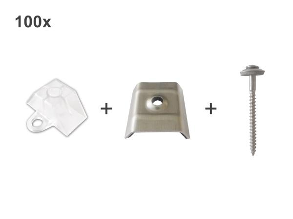 Komplett-Befestigung für Well- und Trapezplatten